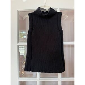 Ann Taylor Loft Black Mock Neck Sweater Vest